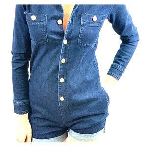 7 For All Mankind: Blue Jean Romper/Jumpsuit